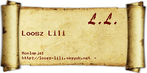 Loosz Lili névjegykártya